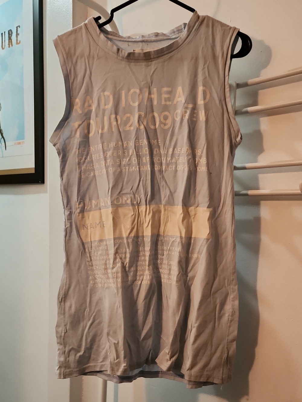 Sandbag Radiohead In Rainbows 2009 Tour Crew tee DIY vest